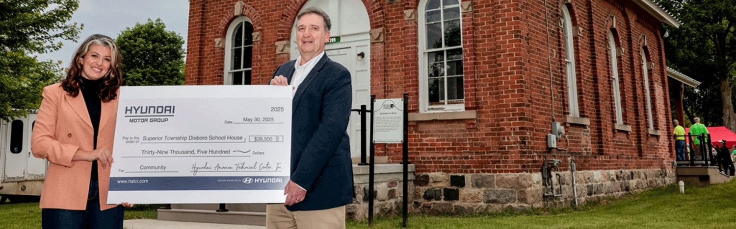 Hyundai America Technical Center Donates Nearly $40,000 to Support Revitalization of Dixboro Historic School House